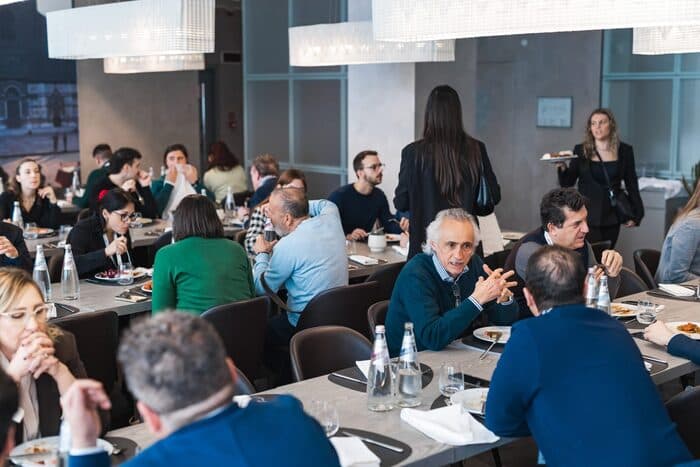 Il pranzo dell'evento con i titolari